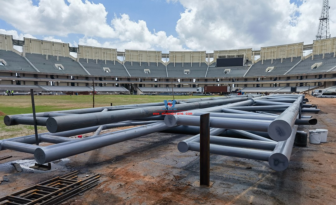 Kenya (Africa Cup) football stadium PTFE steel membrane structure roof hot construction Kenya (Africa Cup) football stadium PTFE steel membrane structure roof hot construction