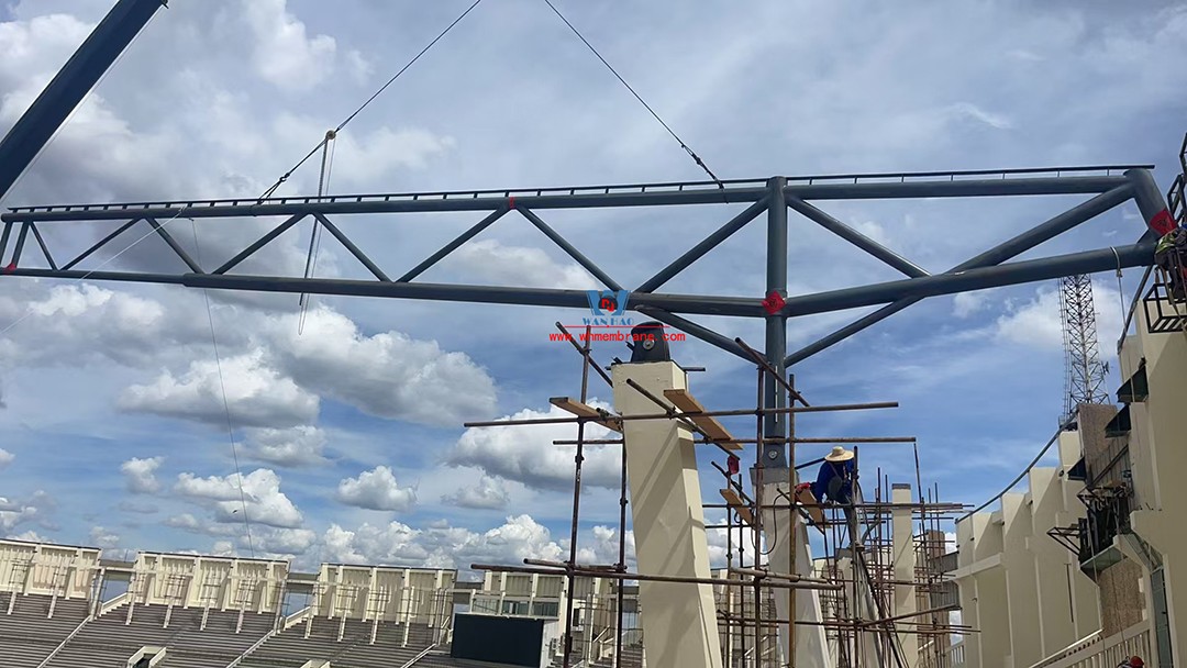 Kenya (Africa Cup) football stadium PTFE steel membrane structure roof hot construction Kenya (Africa Cup) football stadium PTFE steel membrane structure roof hot construction