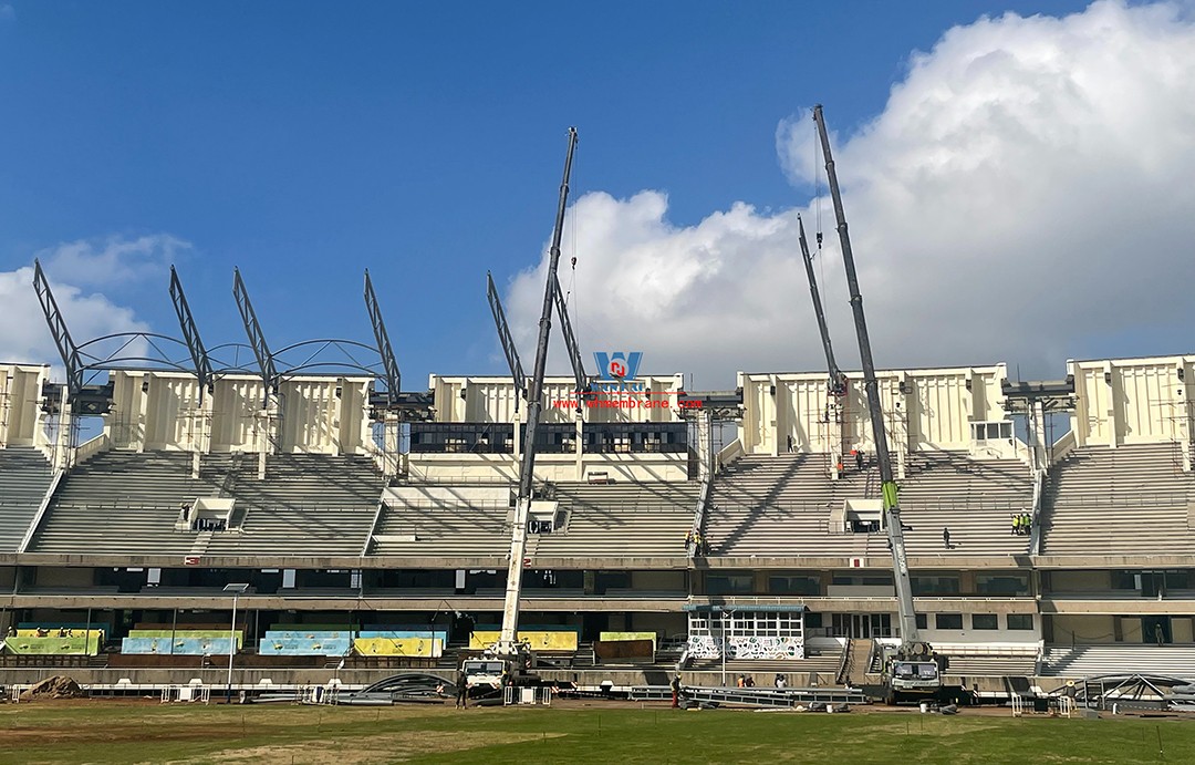 Kenya (Africa Cup) football stadium PTFE steel membrane structure roof hot construction Kenya (Africa Cup) football stadium PTFE steel membrane structure roof hot construction