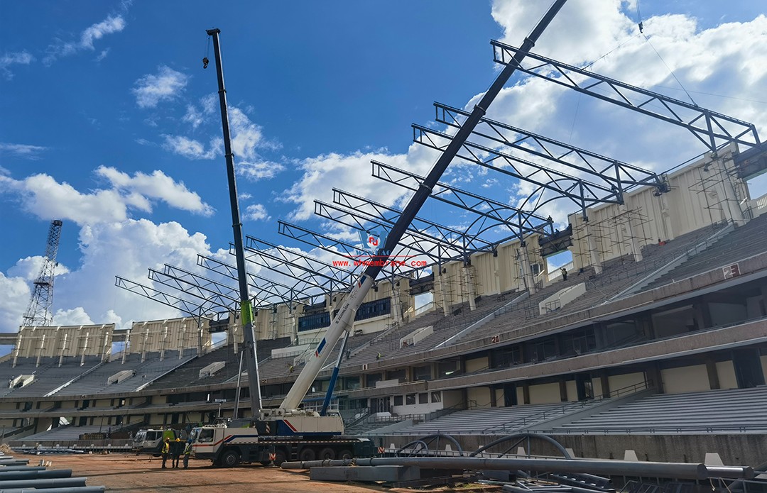 Kenya (Africa Cup) football stadium PTFE steel membrane structure roof hot construction Kenya (Africa Cup) football stadium PTFE steel membrane structure roof hot construction