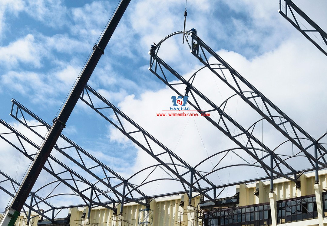 Kenya (Africa Cup) football stadium PTFE steel membrane structure roof hot construction Kenya (Africa Cup) football stadium PTFE steel membrane structure roof hot construction