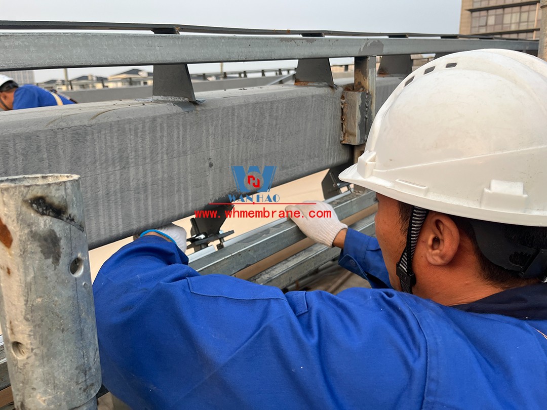 ptfe membrane structure of Suzhou East Ring Road pedestrian bridge