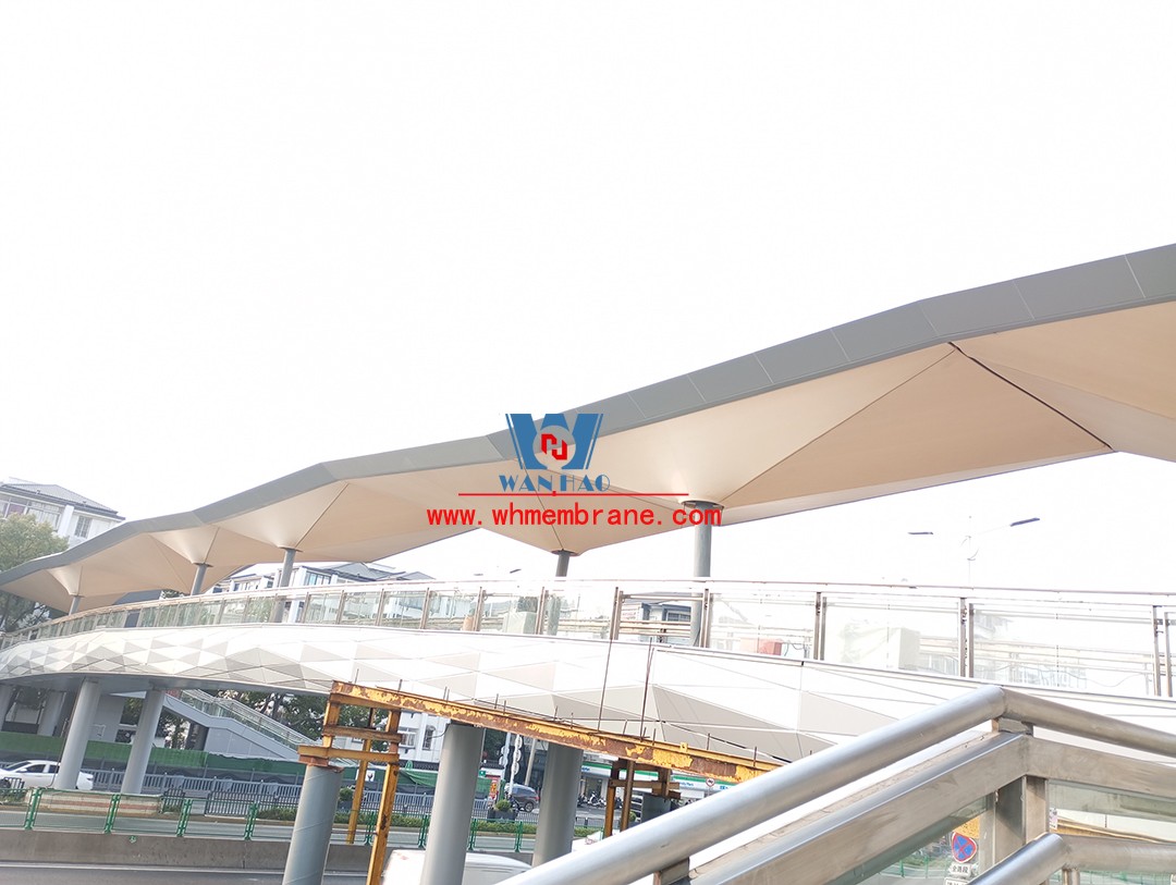ptfe membrane structure of Suzhou East Ring Road pedestrian bridge