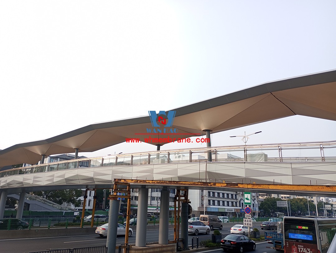 ptfe membrane structure of Suzhou East Ring Road pedestrian bridge