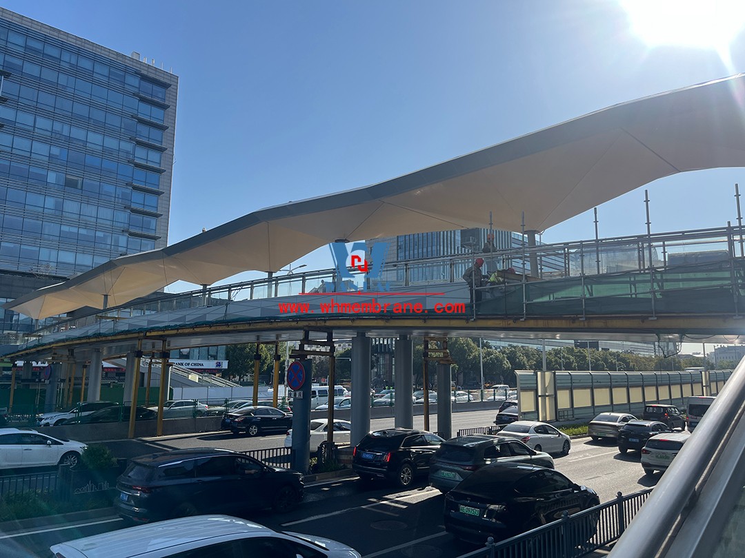 ptfe membrane structure of Suzhou East Ring Road pedestrian bridge