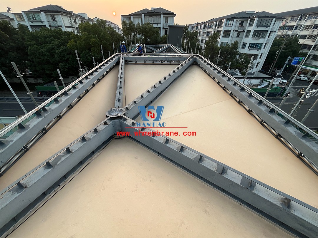 ptfe membrane structure of Suzhou East Ring Road pedestrian bridge