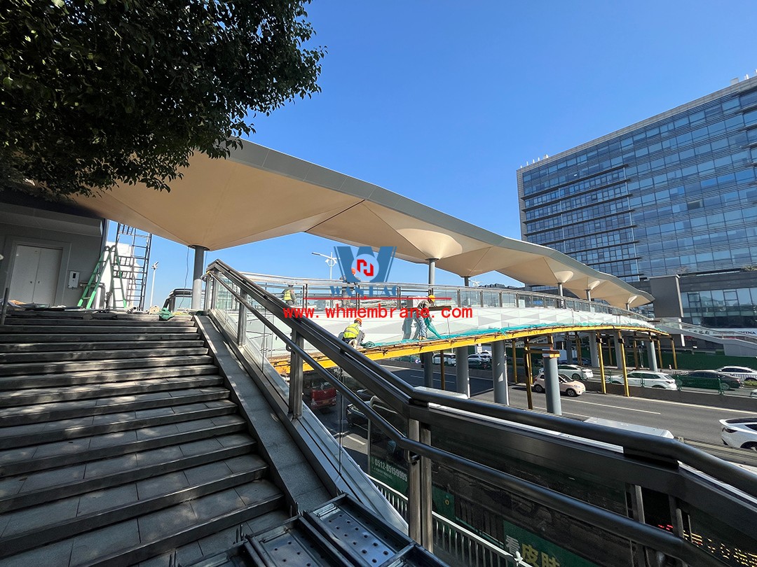 ptfe membrane structure of Suzhou East Ring Road pedestrian bridge