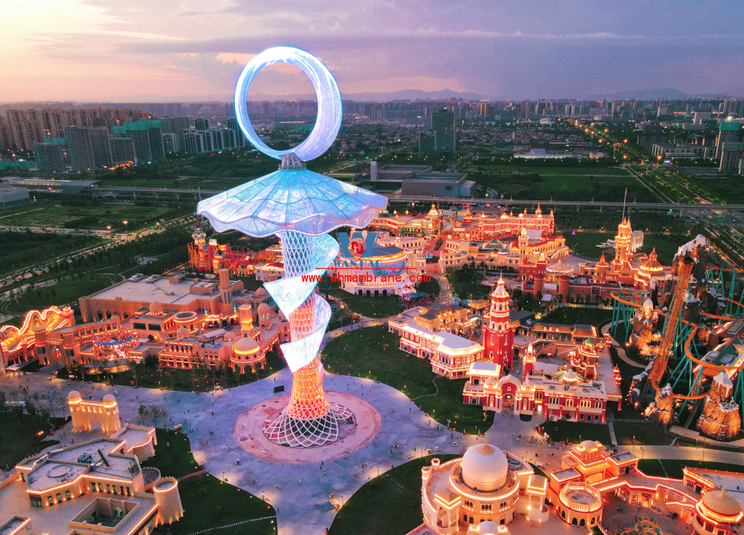 ETFE membrane structure landmark tower - in the name of love, light up the happy world of Silk Road
