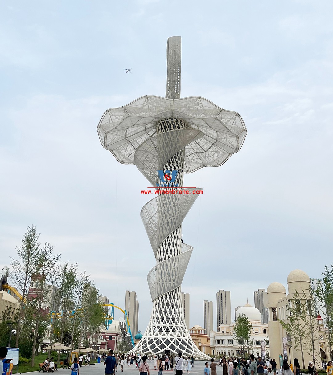 ETFE membrane structure landmark tower - in the name of love, light up the happy world of Silk Road