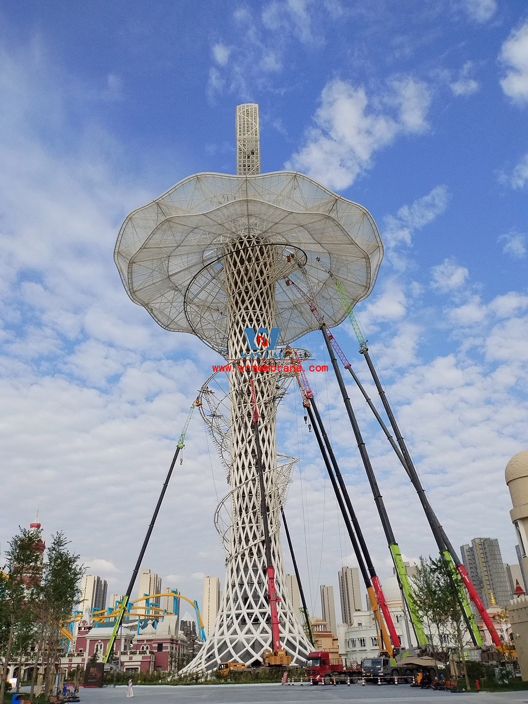 ETFE membrane structure landmark tower - in the name of love, light up the happy world of Silk Road
