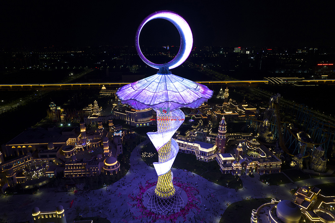 ETFE membrane structure landmark tower - in the name of love, light up the happy world of Silk Road