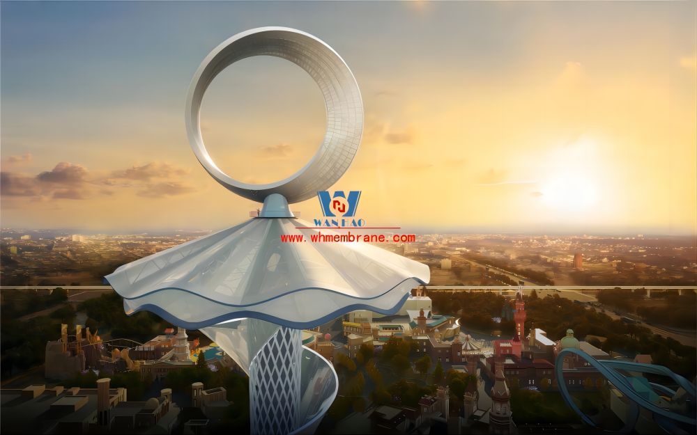 Xi'an Silk Road Tower ETFE Cable Membrane Structure Landscape