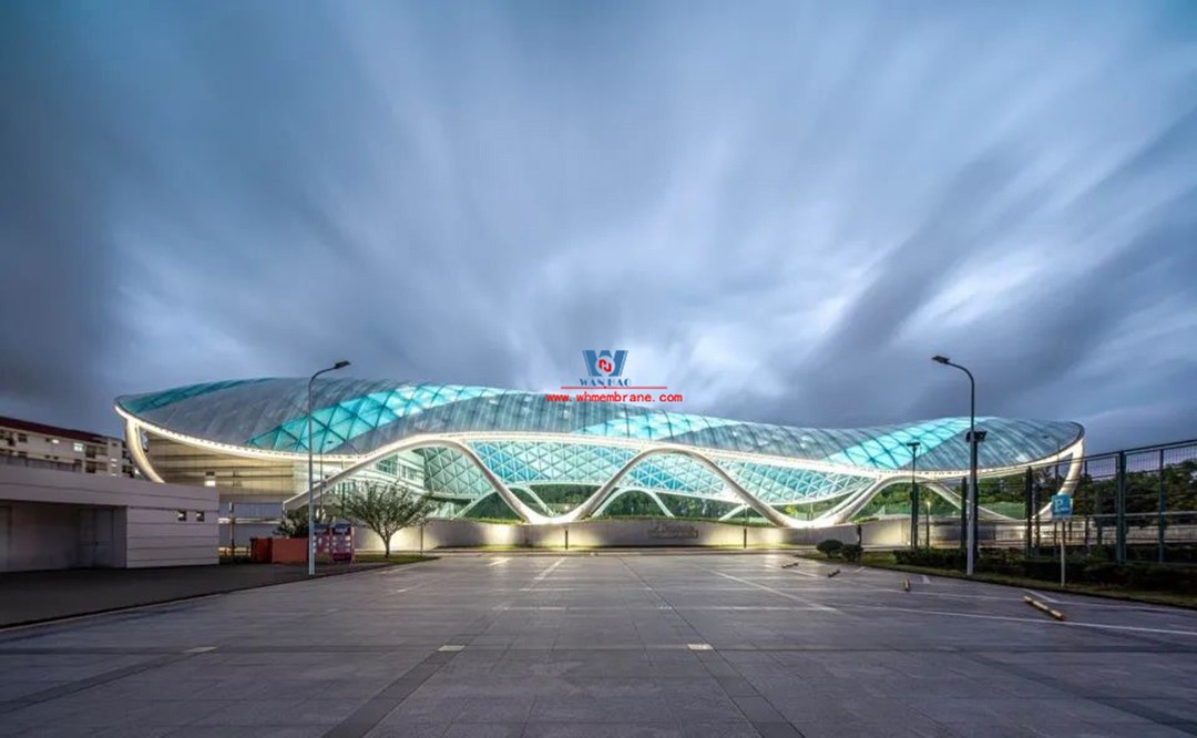 Sail shadow | ETFE membrane structure dome on the playground of wind and rain