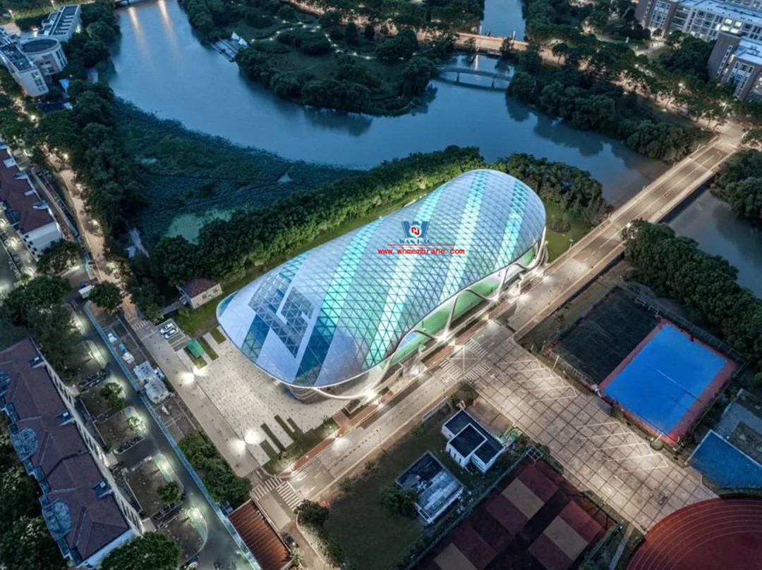 Sail shadow | ETFE membrane structure dome on the playground of wind and rain