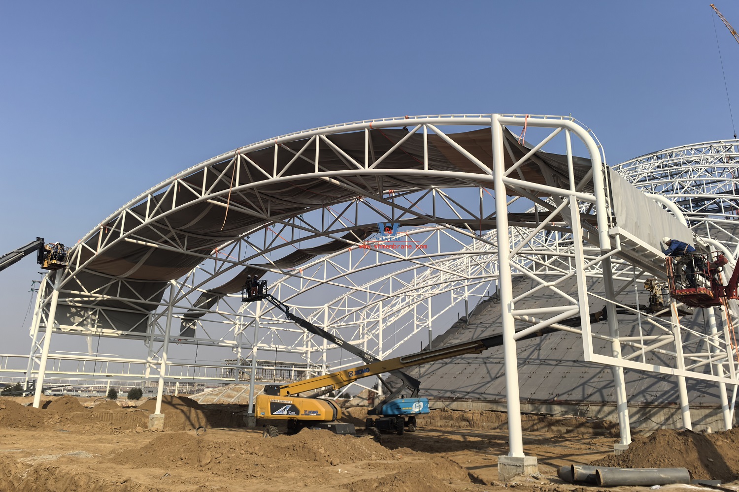 Zhengzhou BYD canopy PTFE Membrane steel structure project