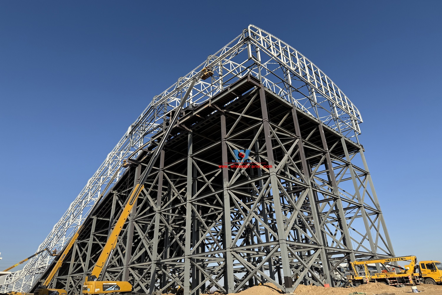 Zhengzhou BYD canopy PTFE Membrane steel structure project