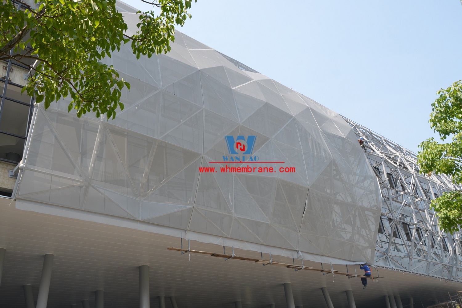Phase Motor Exhibition Hall PTFE Mesh Facade Membrane Structure Project