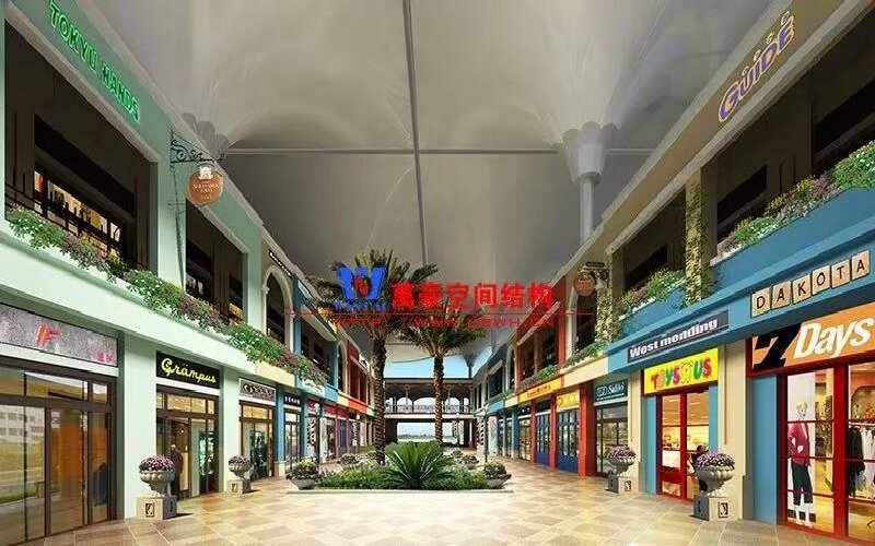 PTFE Tension Structure Membrane Roofing for Liaocheng Joy Town Colorful Xiangyun