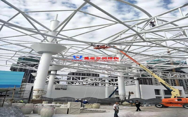 PTFE Tension Structure Membrane Roofing for Liaocheng Joy Town Colorful Xiangyun