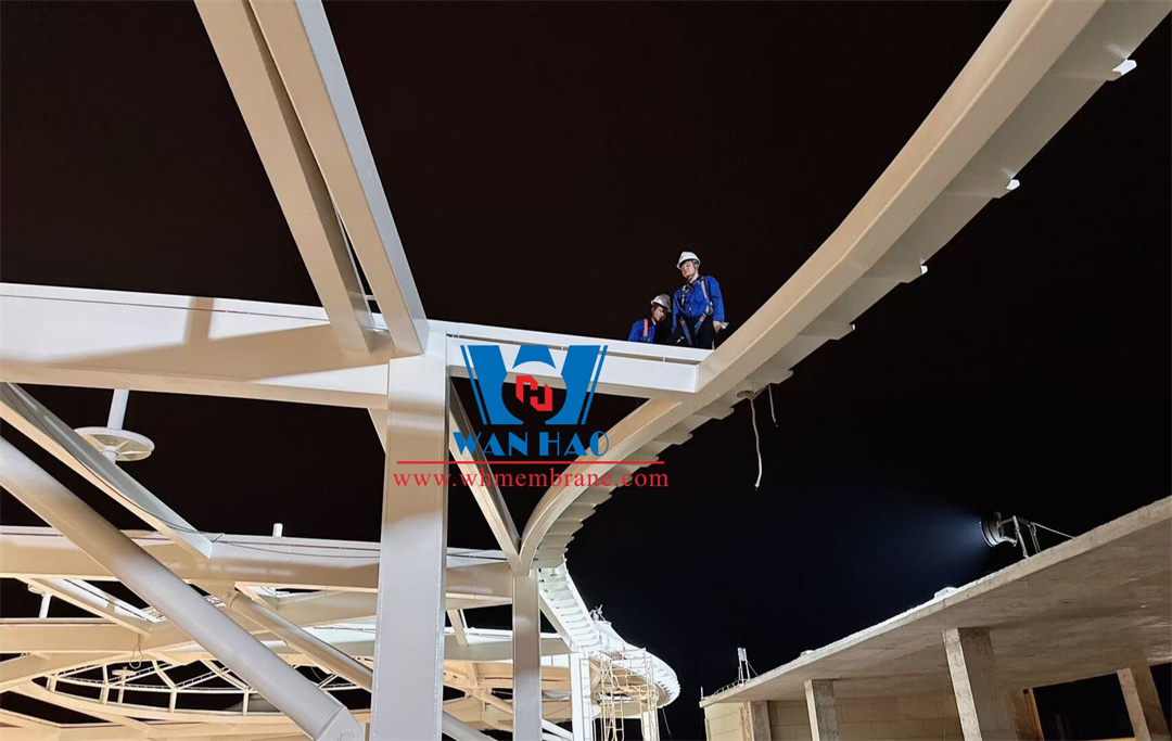 Guangzhou Conghua Fenghuang Xintiandi commercial Street skycurtain project: ETFE PTFE membrane structure to create a smart city