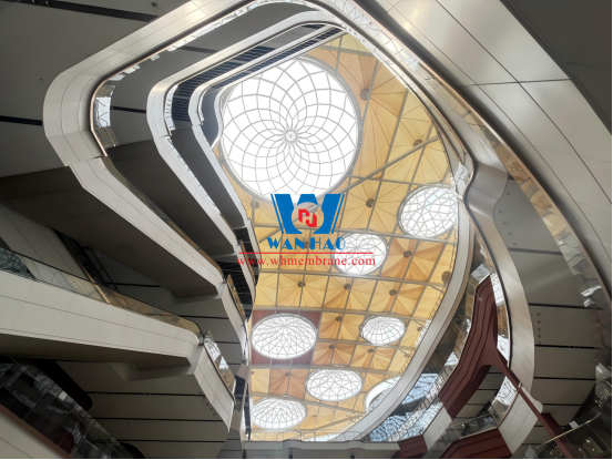 ETFE And PTFE Canopy Membrane For Commercial Shopping Mall Guangzhou