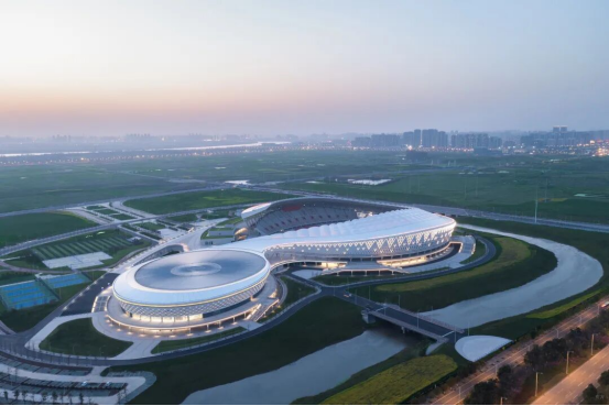 PTFE Tensile Membrane Structure Roofing of Xiangyang Sports Center in China