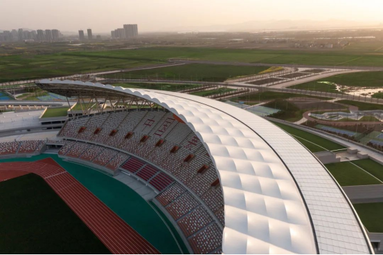 PTFE Tensile Membrane Structure Roofing of Xiangyang Sports Center in China