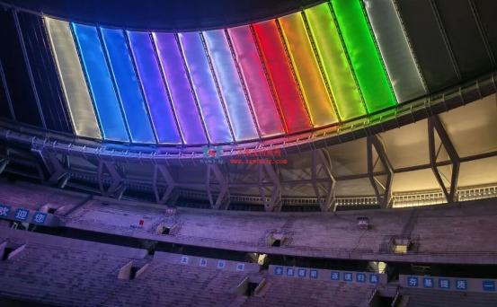 ETFE Cable Membrane Structure Roofing of Wuxi Olympic Sports Center in China