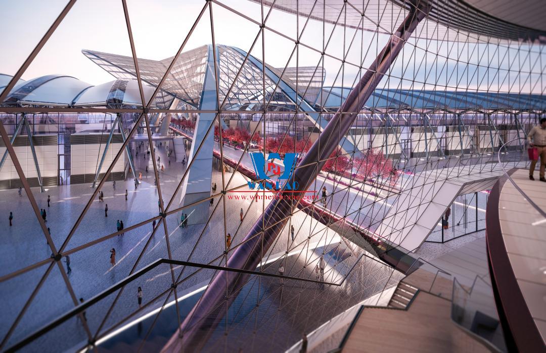 Zhengzhou Zhongyuan High-Speed Rail Port Digital Exhibition and Trade City ETFE PTFE Membrane Structure Project Zhengzhou Zhongyuan High-Speed Rail Port Digital Exhibition and Trade City ETFE PTFE Membrane Structure Project