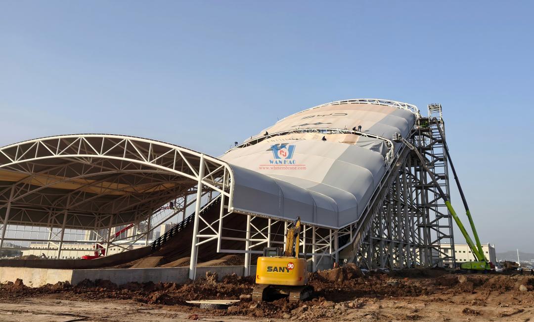 BYD Shaoxing Shengzhou Racing Track Dry Sand Dune Viewing Platform PTFE Membrane Structure BYD Shaoxing Shengzhou Racing Track Dry Sand Dune Viewing Platform PTFE Membrane Structure