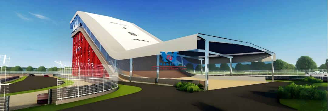 BYD Shaoxing Shengzhou Racing Track Dry Sand Dune Viewing Platform PTFE Membrane Structure BYD Shaoxing Shengzhou Racing Track Dry Sand Dune Viewing Platform PTFE Membrane Structure