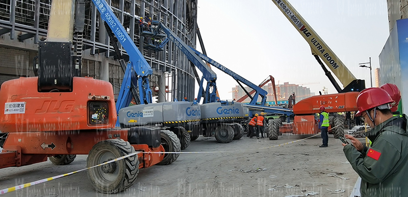 Shaoxing International Convention and Exhibition Center Phase I B area Conference Center PTFE membrane structure project Hot assembling and hoisting