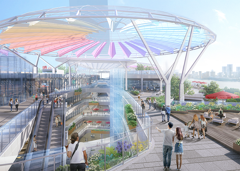 مشروع تحويل Mingyu بلازا – المبنى 6 التجاري (واندا بلازا)، وهو مشروع ستارة تسقيف من ETFE ضمن هيكل فولاذي غشائي