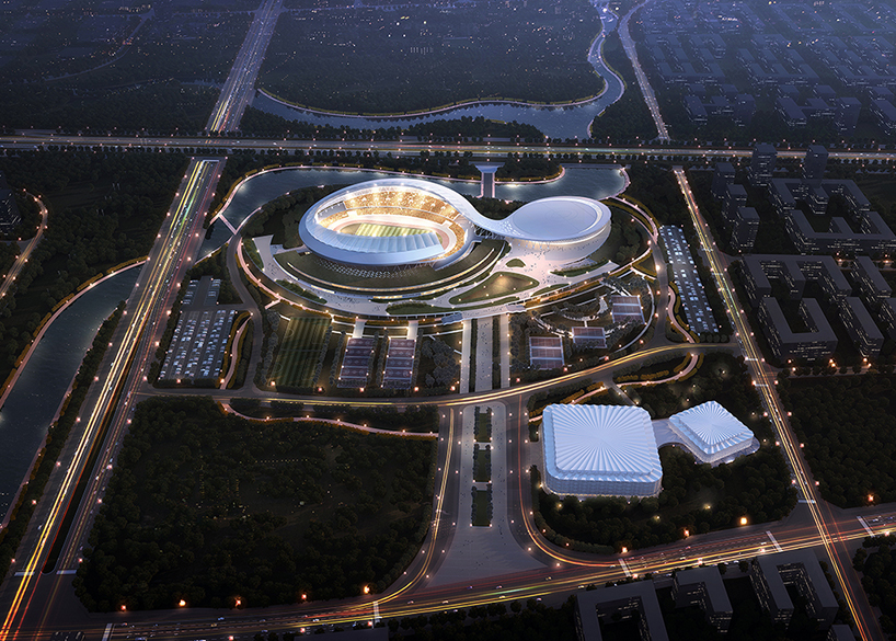 مشروع هيكل الأقمشة المشدودة  PTFEلملعب مركز شيانغيانغ الأولمبي الرياضي