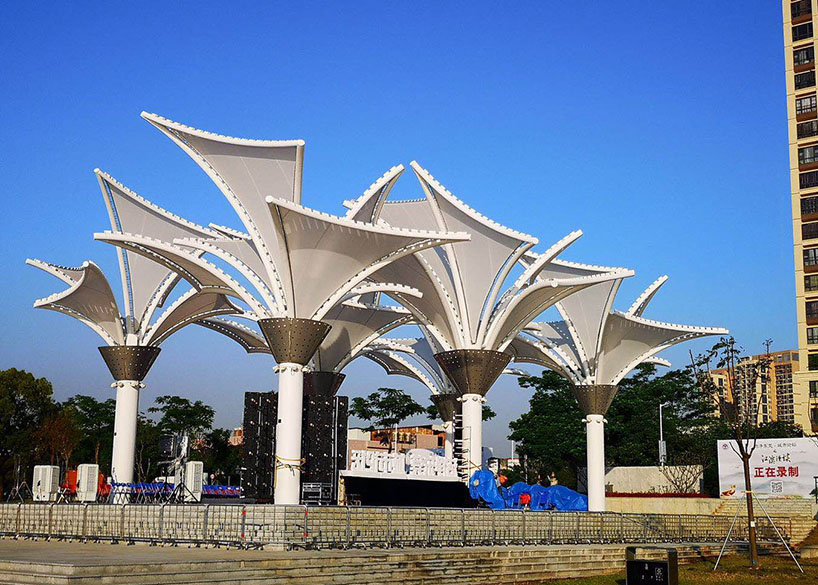 مشروع الهيكل الغشائي المشدود بطبقة شبكية من PTFE في دونغقوان