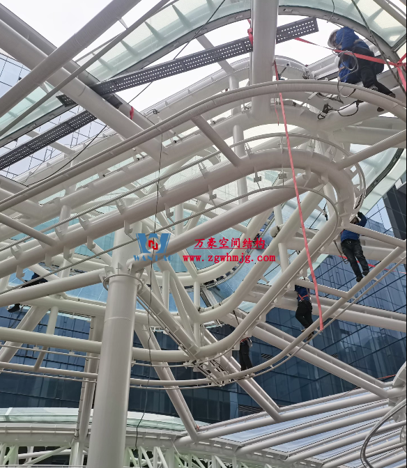 Complex space steel membrane structure engineering