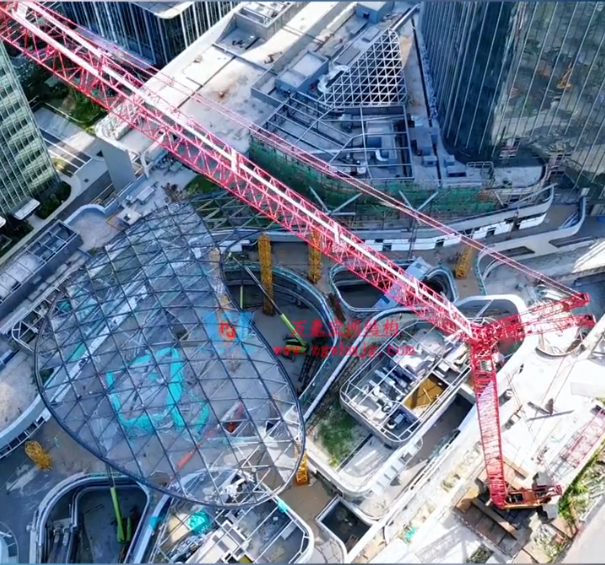 Steel structure construction site