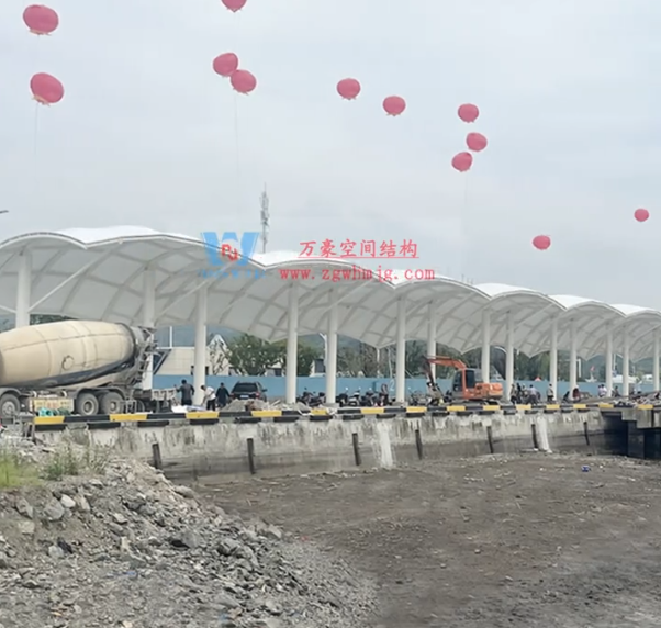 Membrane structure sunshade canopy