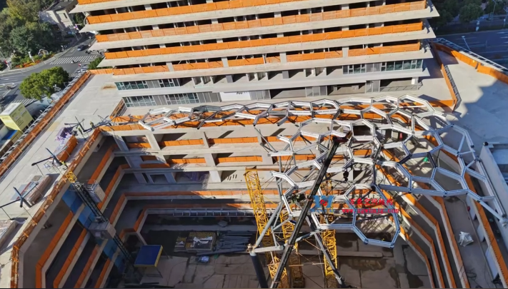 Residential commercial complex steel film structure awning