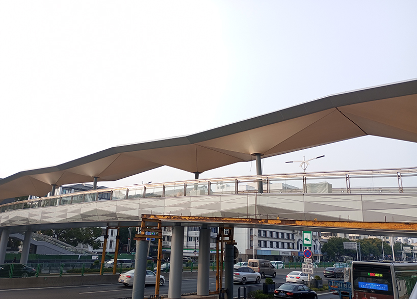 ptfe membrane structure of Suzhou East Ring Road pedestrian bridge