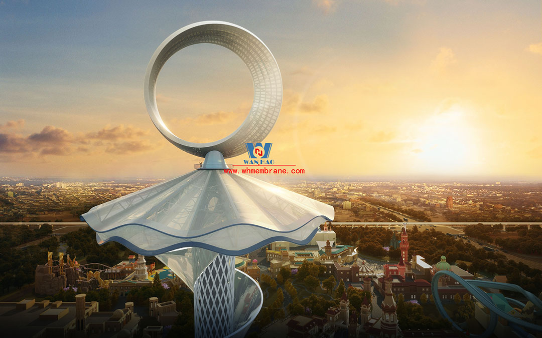 ETFE membrane structure landmark tower - in the name of love, light up the happy world of Silk Road