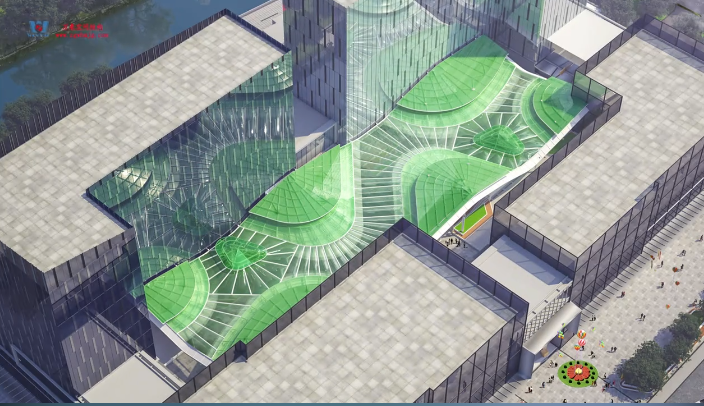 Distinctive steel film structure awning