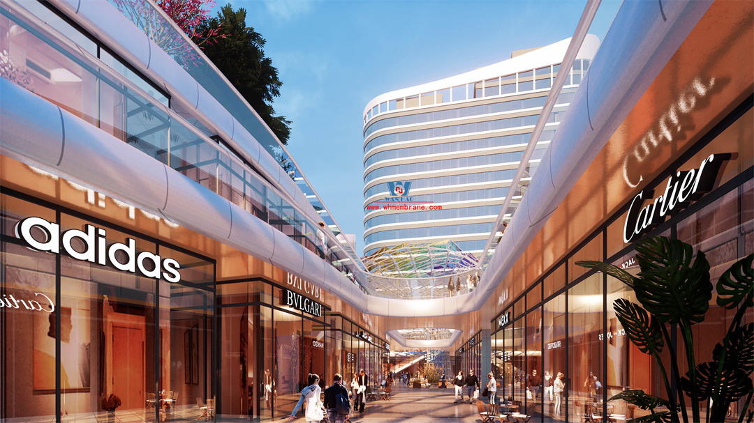 Maoming General Street ETFE Air pillow commercial canopy to create light and shadow art 