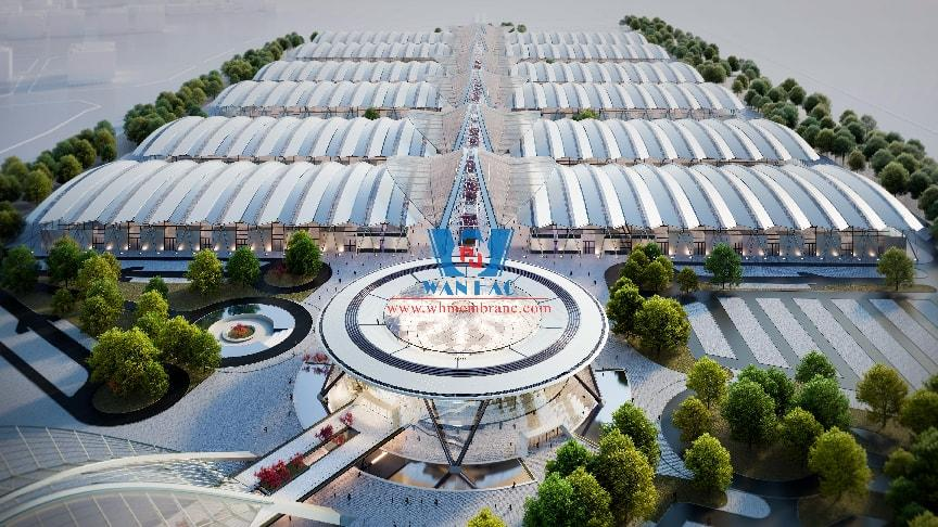 ETFE And PTFE Roof For High Speed Railway Station Exhibition and Trade City,Zhengzhou