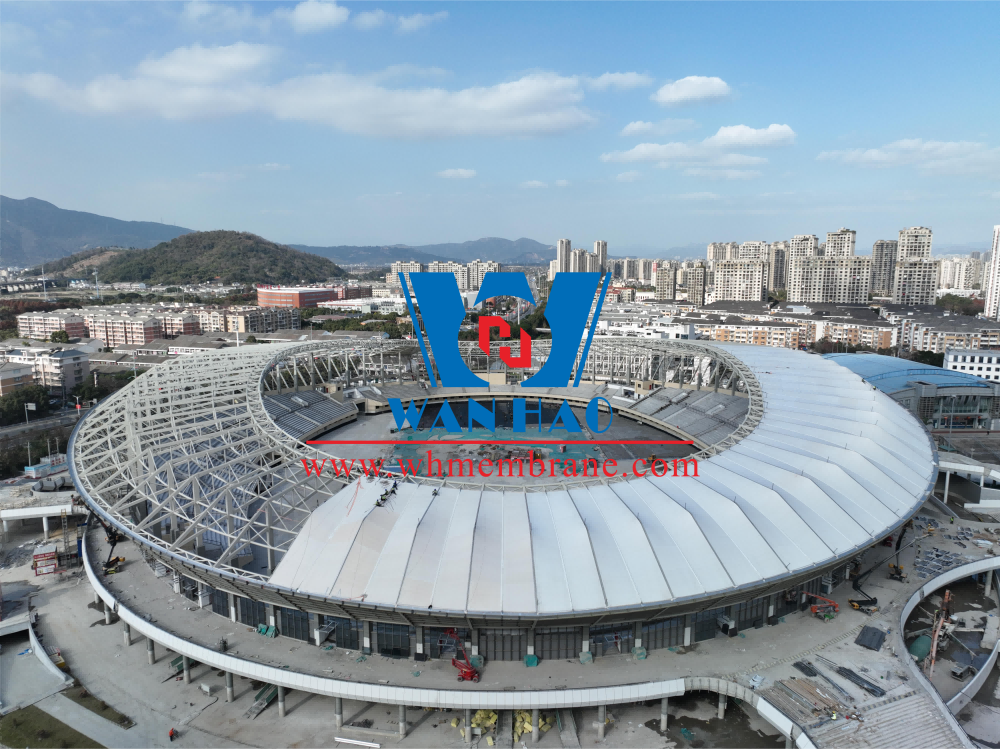 PTFE Membrane Fabric For Wenzhou Sports Center Roof