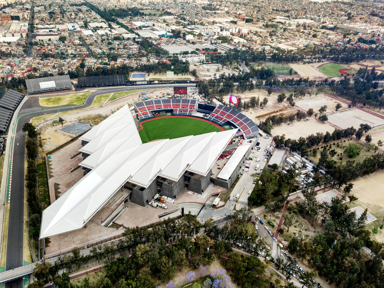 PTFE Tensile Membrane Structure Roofing of Estadio Diablos in Mexico
